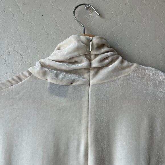 Forte Forte Turtleneck‎ Cream Italian Velvet Silk Blend Long Sleeve Top Size 1 - Picture 8 of 10